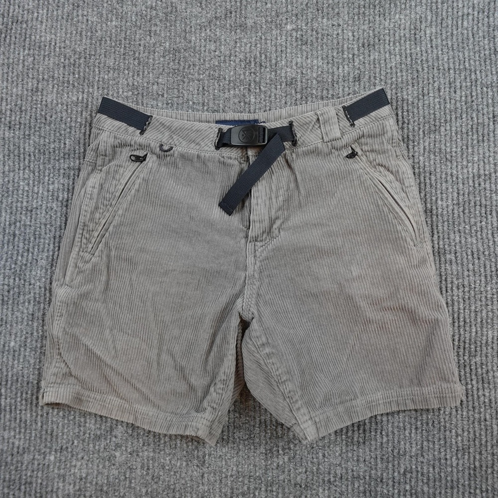 Roark Chino Shorts Mens 28 Gray Corduroy Adjustable Waist Belted Casual